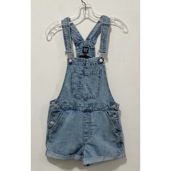 GAP | Women's Light-wash, Cuffed Shortalls (size XS) - Picture 1 of 7